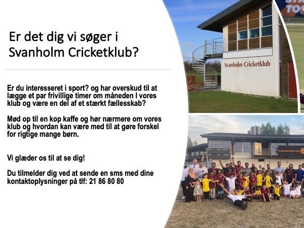 Svanholm sger frivillige til Danmarks bedste cricketklub